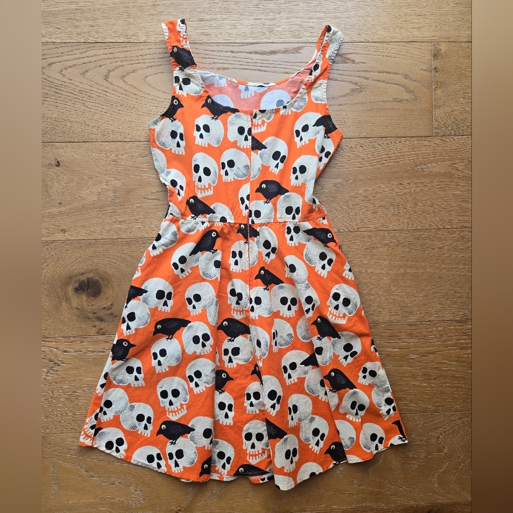 Retrolicious Skull Print Skater Dress Size L - Picture 7 of 12
